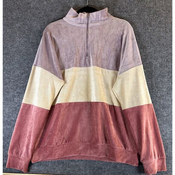 Staccato Sweaters - Staccato Pullover Sweater Womens Large Multicolor Striped L/S Casual 1/4 ZIP